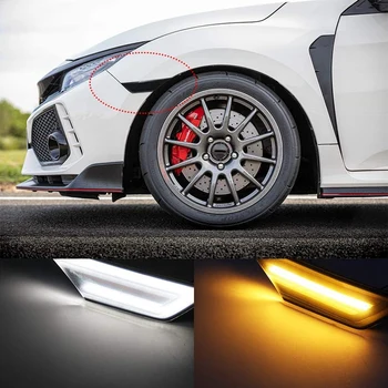 Auto Sidemarker Lampy Vpredu Bočné Obrysové Svetlo Kit Zase Signál Svetlo na Honda Civic 10. 2016-Up