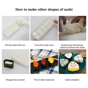 DIY Sushi Formy Onigiri Ryža Loptu Potravín Stlačte Podobe Sushi Formy Onigiri Ryža Loptu Bento Stlačte Maker Formy DIY Nástroj