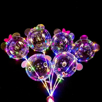 20-palcový LED Svetlo Balóny so zvieraťom Nálepky Balón Narodeninovej Party Dekorácie, Darčekové Deti Hračky, Lopty Ošípaných Jednorožec Balóny