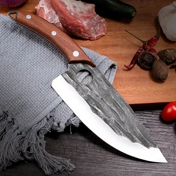 Zabitie boning kuchynský nôž masívneho dreva rukoväť scimitar poťahov ošípané mäsiar Prst ochrany príbor, nôž rybie mäso nôž