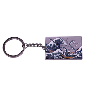 Haku Lietania V Veľká Vlna Keychain Odvážneho Preč Mashup Keyring skvelý darček pre fanúšikov Hokusai, oceán, & Japonské umenie!