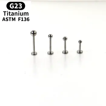 16G ASTM F136 G23 Masívneho Titánu Prírubového Krúžku Labret Ucho Tragus Chrupavky, Náušnice, Piercing Šperkov