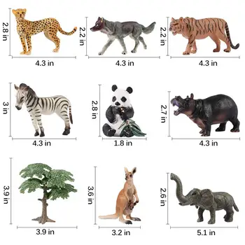 IBaseToy 14PCS Zvieracích Postáv, stanoviť Realistické Hračka voľne Žijúcich Zvierat Modely pre Deti a Batoľa Vzdelanie