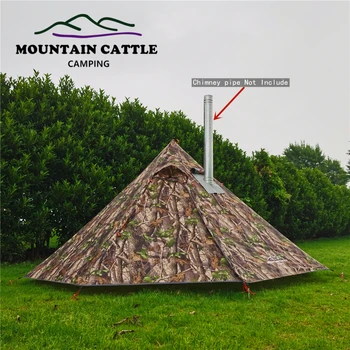 Mountaincattle Vonkajšie Kamufláž Nepremokavé Teepee Camping Stan S Kachle Jack Turistika Zariadenia