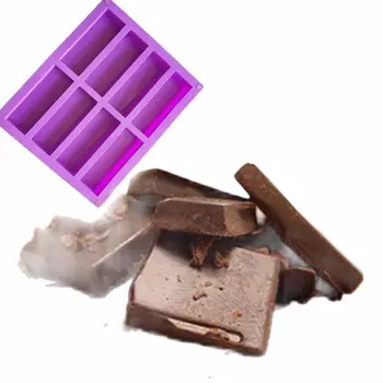 8-Dutiny Tortu Formovať Čokoládu Obdĺžnik, Silikónové Formy Na Pečenie Kocky Ľadu Mydlo Plesne