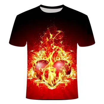 2021 lete novej pánskej plameň T-shirt 3D tlač T-shirt pánske all-zápas O bežné tvaru pánske T-shirt móda