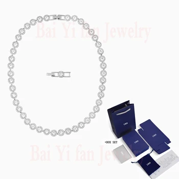 Módne šperky SWA nové ANJELSKÉ náhrdelník elegantné a očarujúce biele okrúhle crystal dekorácie žena trend romantické šperky darček