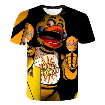 FNAF Nové Kreslené deti, T košele 3D Vytlačené Deti T-shirt Lete Krátky Rukáv T shirt Chlapcov/dievča Topy 3D fnaf T-Shirts