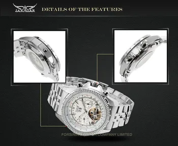 JARAGAR Multifunkčné Tourbillon Muži Mechanické Hodinky z Nerezovej Ocele Top Značky Automatické Luxusné Náramkové hodinky Relogio Masculino