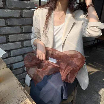 Bielizeň malé vyhovovali žien bunda 2021 jar a na jeseň kórejská verzia dlhé rukávy dlhé letné bežné dámy malé vyhovovali krátke