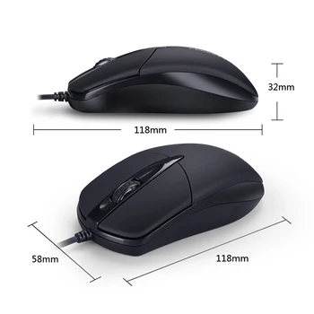 Univerzálna USB Káblové Gaming Mouse 1200 DPI Optical 3 Tlačidlá Káblové Úrad Tichý Myši Pre PC, Notebook 1,3 M Non Slip Wired Mouse