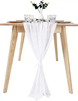 Svadobný Stôl Deco Gázy Mušelínu Stôl Runner jedálenský stôl dekorácie biely stôl runner 60x400cm