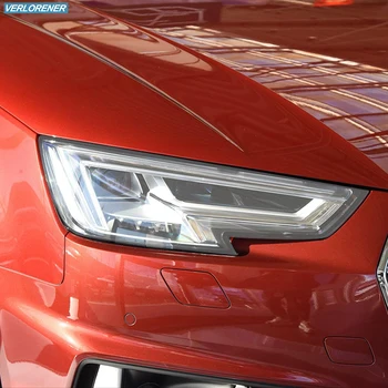 2 Ks Auto Svetlometu Ochranný Film Údené Čierny Odtieň Zábal Vinyl Transparentné TPU Nálepka Pre Audi A4 S4 RS4 B8 B9 8K 8W 2012-Na
