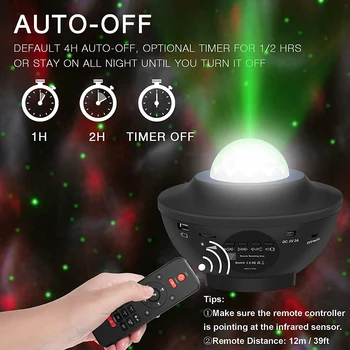 Bluetooth Hudby Hviezdna LED Projektor Svetlo Vody Vlna LED Star Nočné Svetlo Dovolenku Spanie Lampa LED Projektor Svetlo Fáze Svetlo