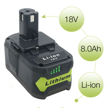 18V Lithium Ion Náhradné Batérie pre Ryobi ONE+ P104 P105 P107 P106 RB18L60 RB18L50 RB18L40 Kompaktné náradie