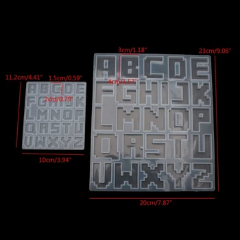 Pixel Písmená Formy Abecedy Prívesok UV Živice Silikónové Formy Šperky Výrobu Nástrojov