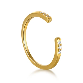 Canner 925 Sterling Silver Krúžky Micro-intarzované Zirkón Otvoriť Prstene Pre Ženy Jednoduchý Ľahký Luxusné Anillos Anillos Mujer Jemné Šperky