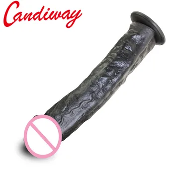 Candiway 2 Farby Silikónové Obrovský Realistické Textúry Dildo Stimulovať Vaginálny Orgazmus Masér Stick Dospelých Sexy Hračky Pre Ženy 1PC