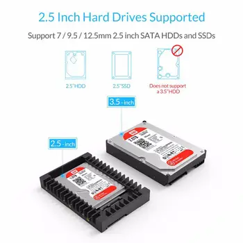 ORICO 2,5 až 3,5 palcový Pevný Disk adaptér Caddy Podpora SATA 3.0 Podpora 7 / 9.5 / 12.5 mm 2,5 palcový SATA pevné disky a Ssd (1125SS)