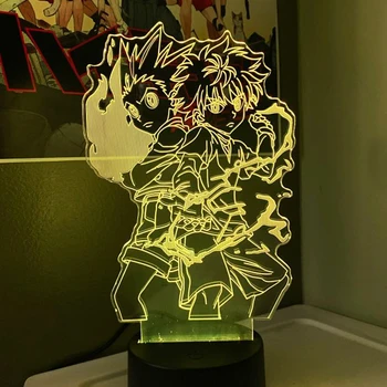 Hunter X Hunter Gon a Killua Obrázok Anime Lampy Nočného pre Deti Spálňa Decor Osvetlenie Detskej Hračky 3d Nočné Lampy, Pád