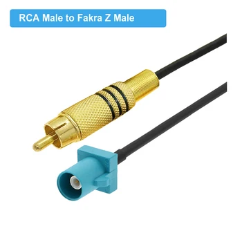 Rozšírené Fakra Z Male RCA Samec Zapojte Video Kábel Adaptéra Pigtail Parkovanie Cúvaní parkovacia Kamera Kábel Adaptéra