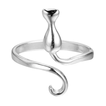 Nový pozlátený prsteň mačka osobnosti mačka krúžok roztomilý nastaviteľné módne šperky