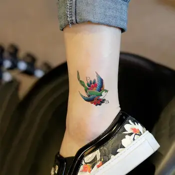 Eco-Priateľský Nepremokavé Osobnosti Malé Čerstvé Tetovanie Farba Vták Farba Roztomilý Nálepky Tetovanie Nepremokavé Vzor Tetovanie Hnevať J6O6