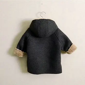 Chlapca Kabát Super Mäkké Vlnené Materiál Kartáčovaný a Hrubé Kabát Zimný Nové detské Oblečenie