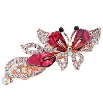 EASYA Módne, Elegantné Drahokamu Motýľ, Vlasy, Šperky Crystal Ženy Barrette Motýľ H Multi-farebné Vlasy Klip CHG-012