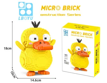 LBOYU 2100pcs+ stavebným Cartoon Žltá Kačička Korytnačka Banán Micro Diamond Tehly Údaje Model Hračky Pre Deti,