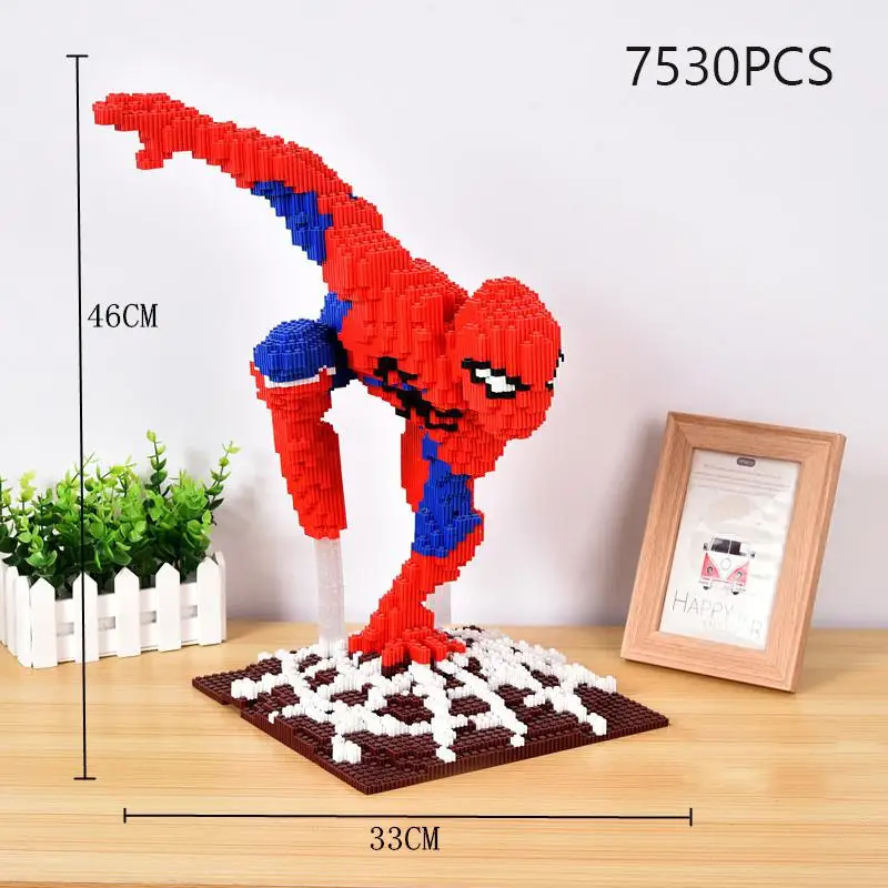 Disney Séria American Tím Spiderman Iron Man Animácie Stavebným Dekompresný Diy Deti Montessori Vzdelávacích Hračiek