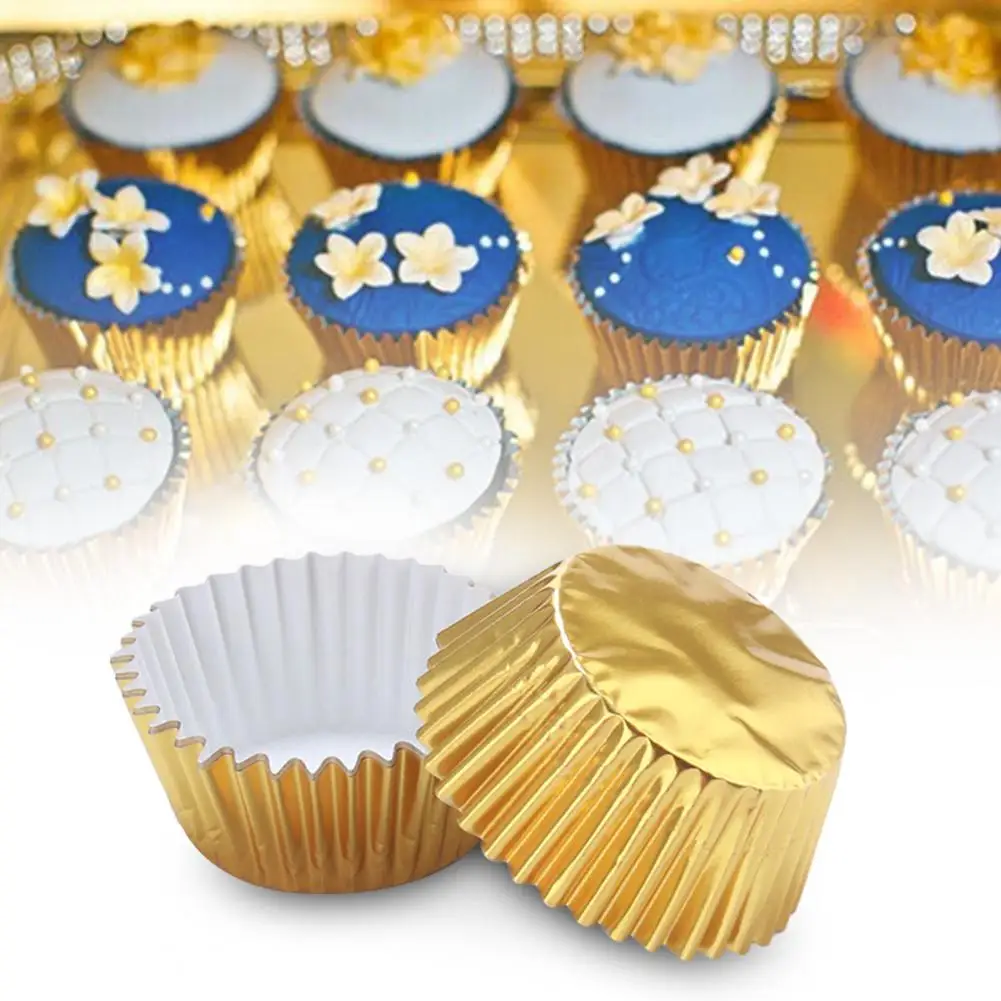 100ks Papier na Pečenie Cupcake Poháre Hliníkovej Fólie Muffin Prípadoch, Fólie na Pečenie Muffin Box Tortu Formy Zdobenie Nástroj Kuchyňa Pečenie