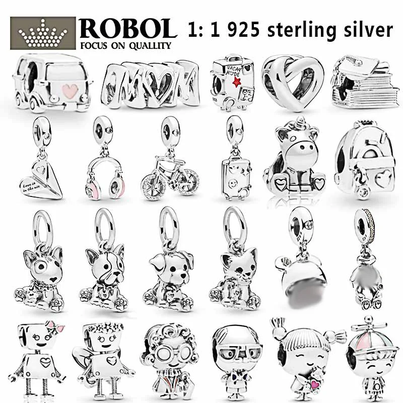 Kvalitné Originálne 925 Sterling Silver Deň matiek Série Kúzlo Korálky Prívesok s Pôvodnou Rytie vhodné pre DIY Náramok