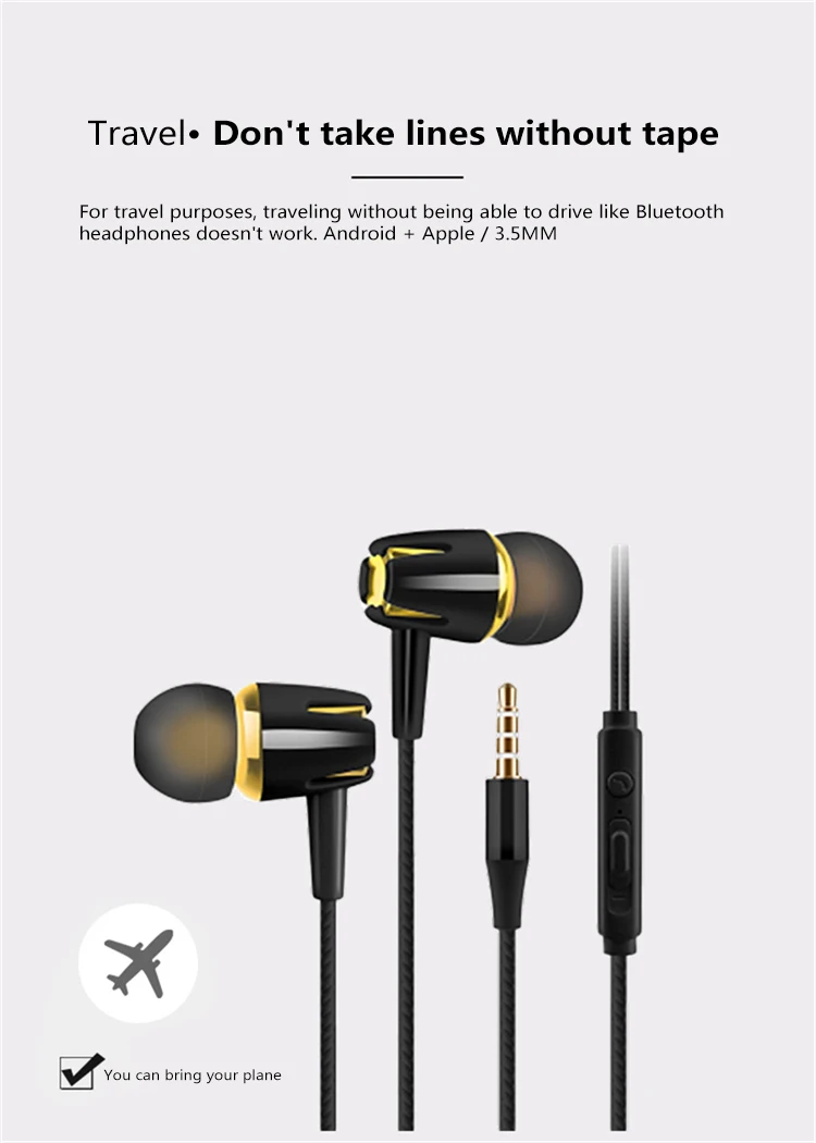Slúchadlá Vstavaný Mikrofón Subwoofer In-Ear Slúchadlá Fashion In-Ear Slúchadiel, Nastaviteľný Objem Upgrade Verzia Pre Android