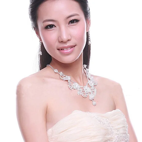 Ženy\ \ 's Luxusné Zliatiny Faux Perlový Náhrdelník Náušnice Svadobné Svadobné Šperky Set