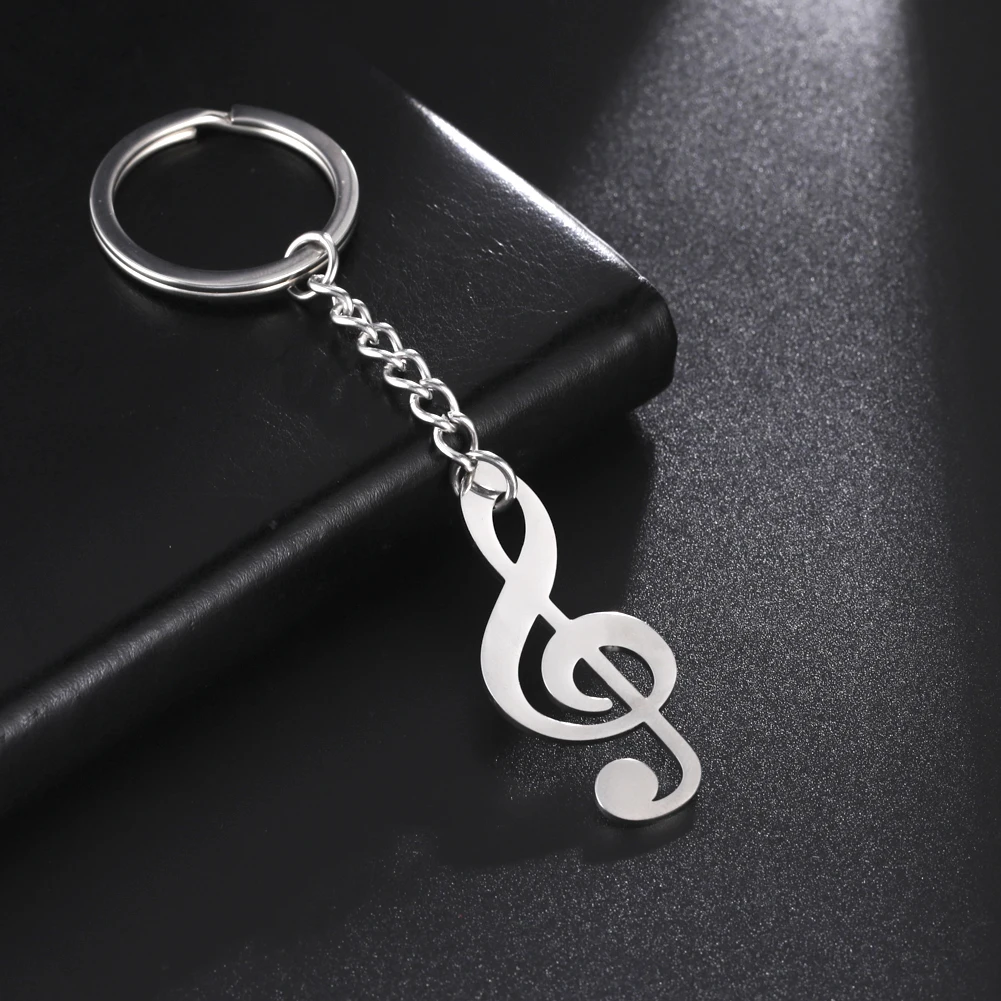 Fishhook Big Music keychain Poznámka Výšok Hudobný Symbol G Clef Darček z Nerezovej Ocele s Príveskom Pre Ženu, Muža, krúžok na Šperky
