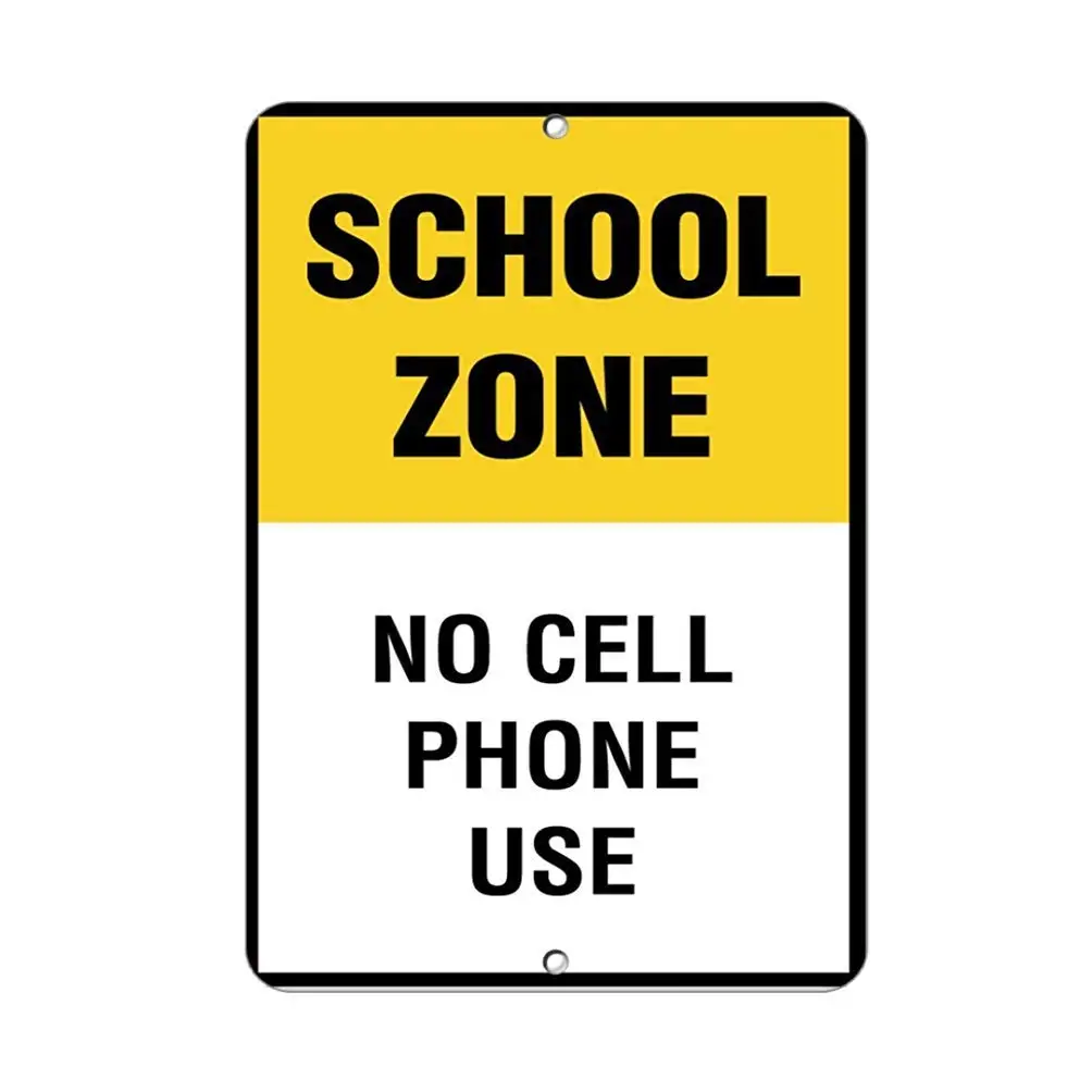 Výstražné Znamenie Školy Zóny Č Používanie mobilných telefónov Nie mobilných Telefónov Cestnej Podpísať Podnikania Prihlásiť na opasok 8x12 Cm Kovov Cín Prihlásiť