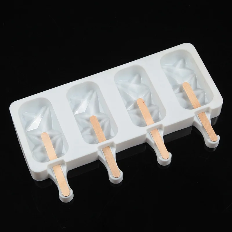 4-jamkové Ice Cream Silikónové Formy DIY Popsicle, Takže Nástroj, Praktické Popsicle Formy Tvorivých Kuchynské Doplnky Non-stick Prenosné