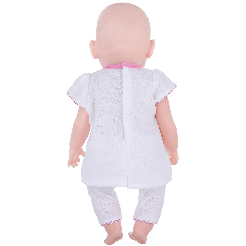 Baby Doll Oblečenie Letné Biele tričko + Nohavice Nastaviť fit 46-43 cm Baby Doll Oblečenie Bábiky Príslušenstvo 434