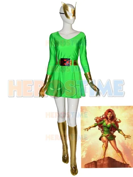Zelená Jean Grey Phoenix Cosplay Kostým Spandex Superhrdinu Šaty Cosplay Halloween Kostým pre Ženy, Dievča