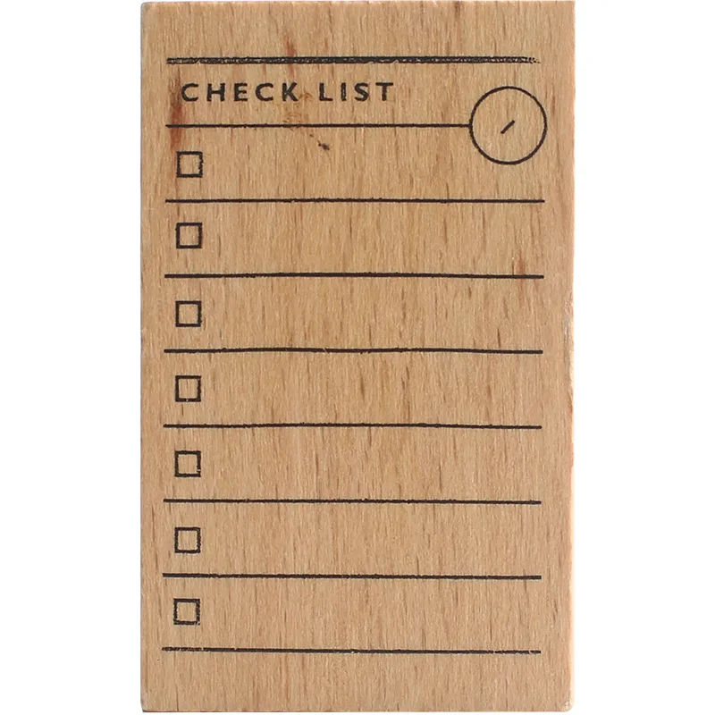 1set Retro kontrolný zoznam, číslo, čas plánovač pečiatka DIY drevené gumových pečiatok pre scrapbooking papiernictvo scrapbooking štandardné pečiatka