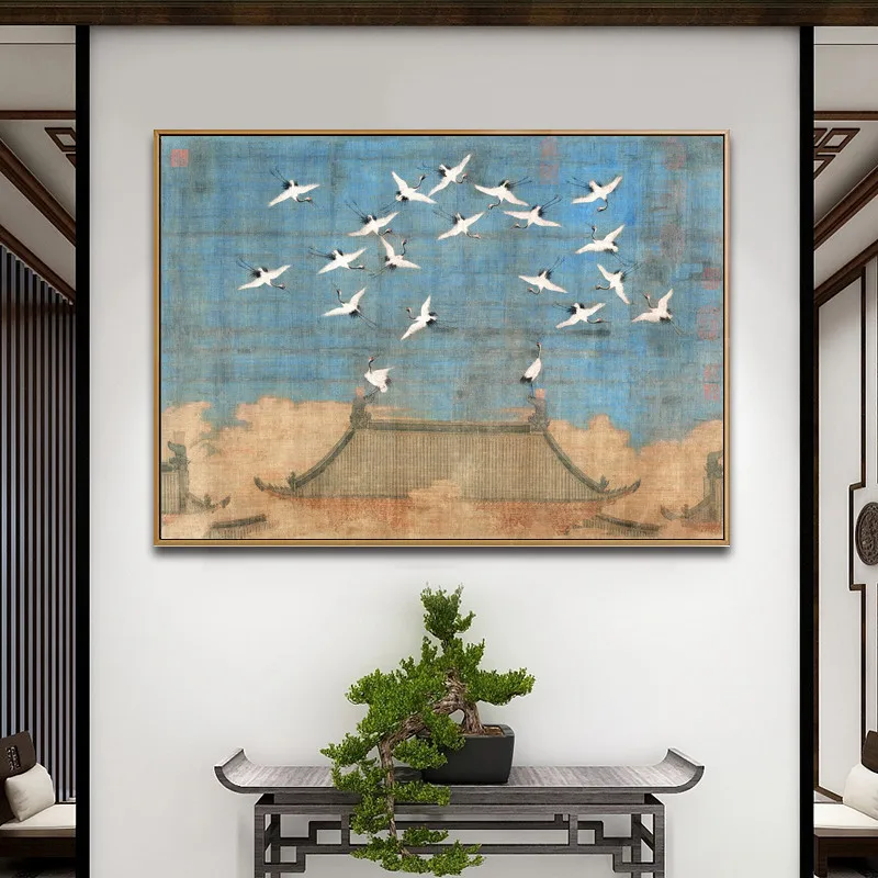 Retro Tradičný Čínsky Štýl, Žeriav Zhao Ji Wall Art Plátne Obrazy Plagáty Fotografie Vytlačí Na Štúdium Obývacia Izba Domova