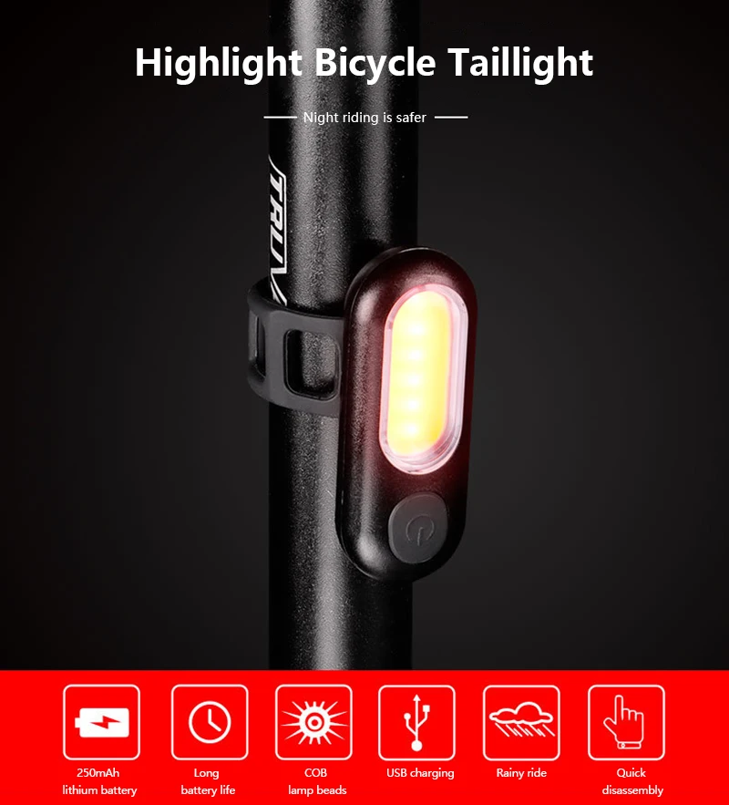 Ultra Svetlé Bicykel Zadné zadné svetlo 26 LED USB nabíjanie Horskej Cyklistiky 6 Režimov Nepremokavé Otepľovanie koncových svetiel MTB Bike Príslušenstvo