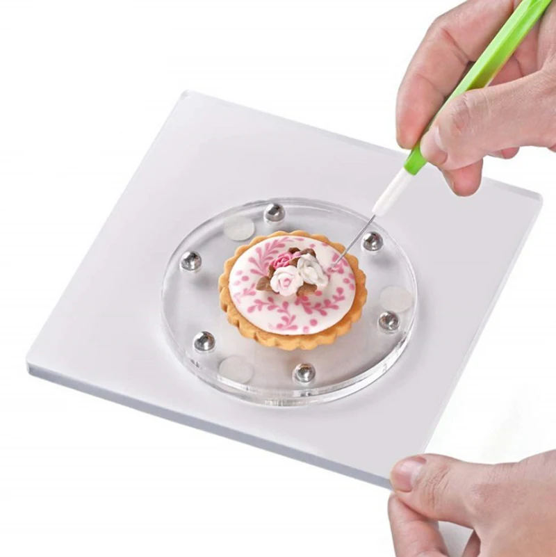 DIY Rotujúce Cookie Gramofónu Rotujúce Mini Tortu Zdobenie Stojan na Platforme Cake Zdobenie Nástroj Tortu Cookie Sušienky Zdobenie