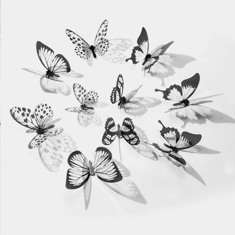 18Pcs 3D Butterfly Stenu-Nálepky na stenu Domova Motýľov pre Deti Izba dekorácie, Magnet na Chladničku nálepky