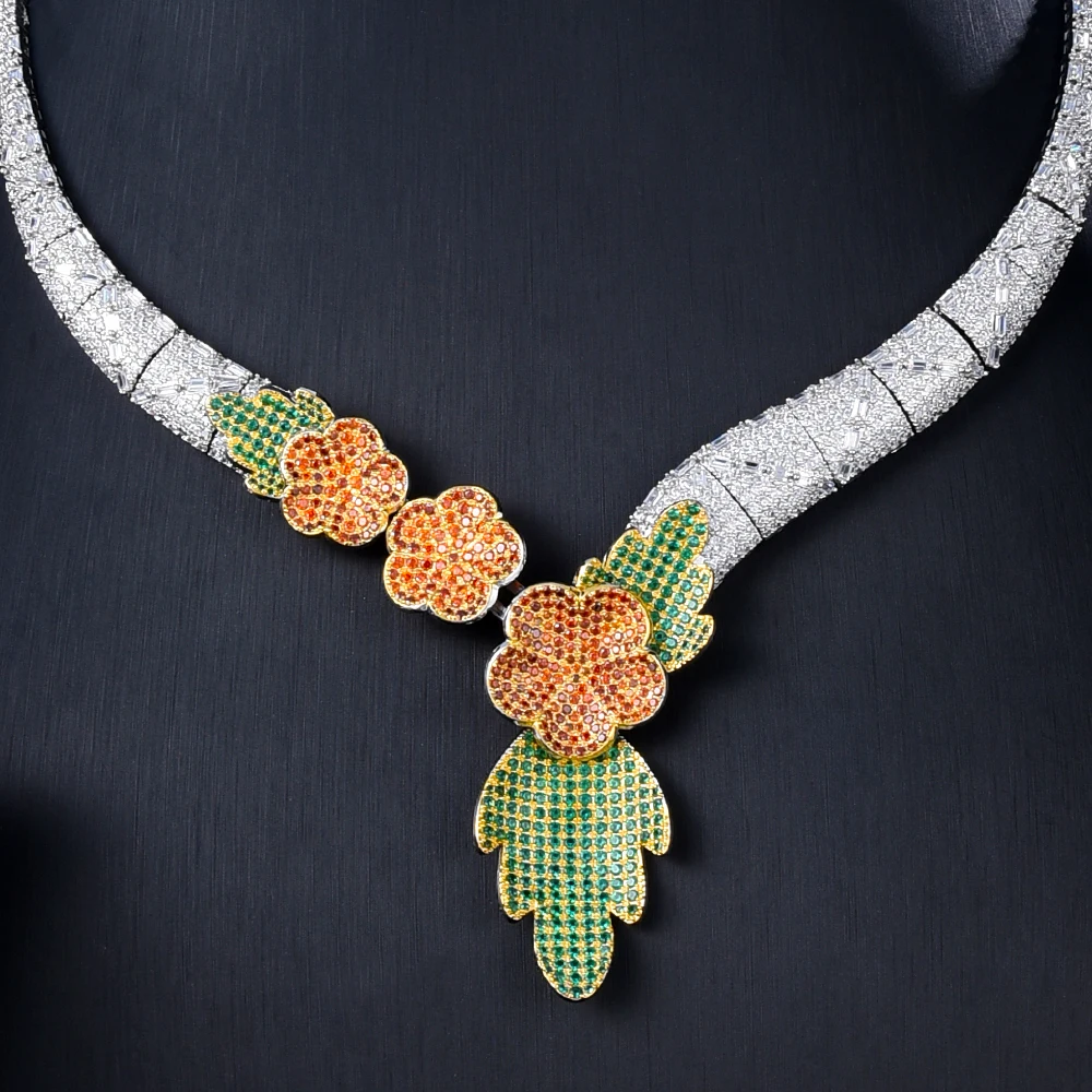 Missvikki Luxusné Roztomilý Kvet Náhrdelníky Náramok Náušnice, Prsteň Ušľachtilá Nigérijský Indian Svadobné Svadobné Plný Zirkónmi Šperk Set