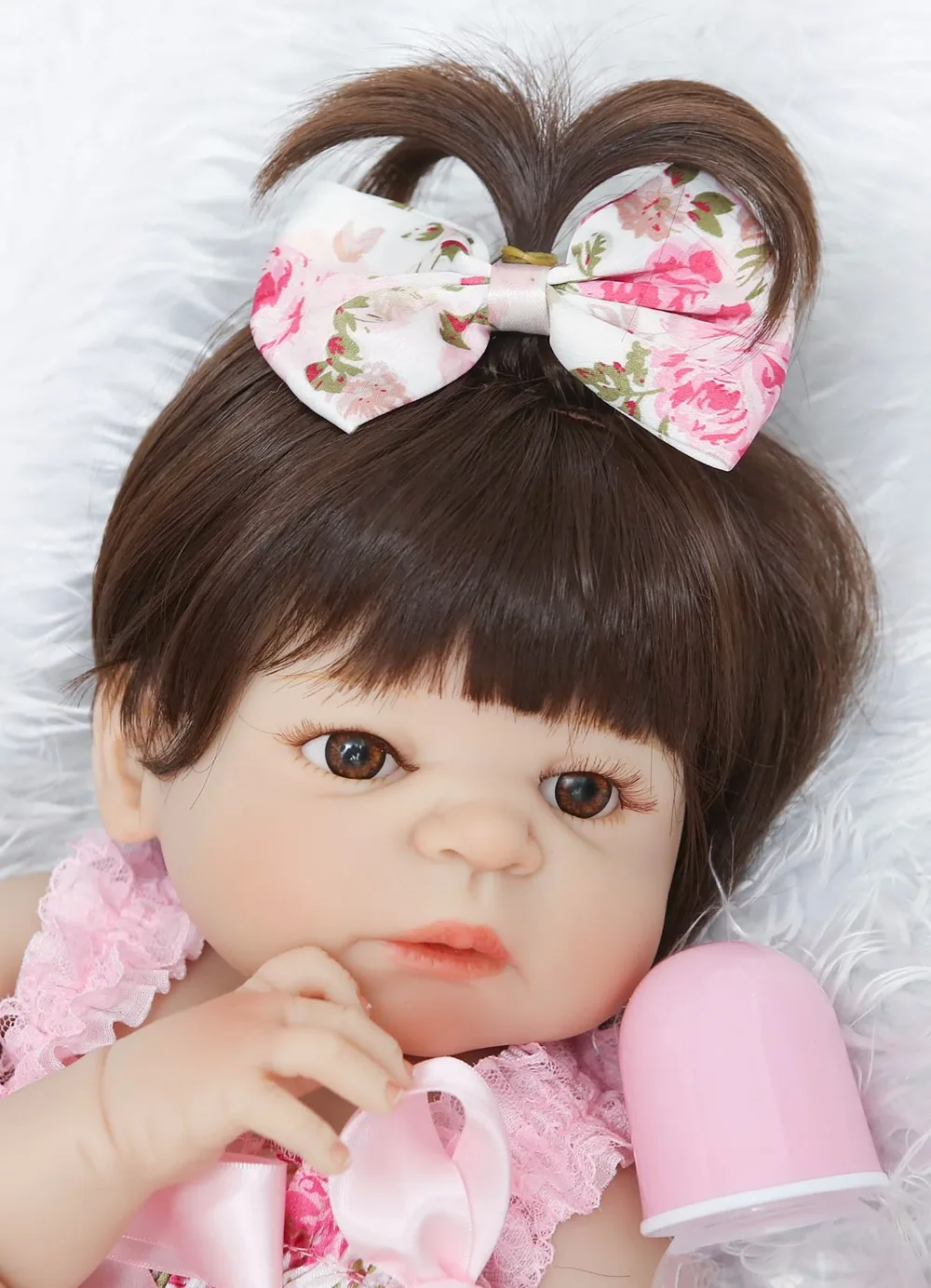 Realistický 57 CM Full Mäkké Silikónové Telo Dievča Reborn Baby Doll Hračka Ako Živý 22 Palcový Princezná Dieťa Narodeniny Darček Módne Prítomný