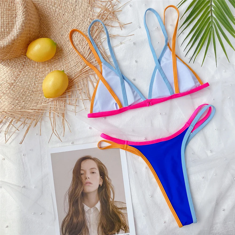 2021 Nové Sexy Brazílske Bikini Set Mikro Plavky Ženy Push Up Plavky Remeň Bikini Ženské Plavky Leto Bather Biquini