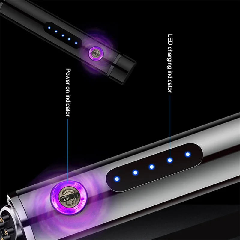 Elektrické Kovové Člny Fajčenie Vetru Dual Arc Plazma Dobíjacie USB Zapaľovač hqd Jednorazové Cigariet Mužov Gadgets