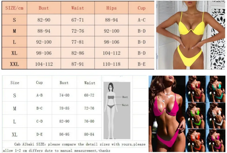 Sexy Push Up Unpadded Brazílske Bikini Set Ženy, 4 Farby Obväz Bikini Set Plavky Trojuholník Plavky, Plavky 2 Kusy